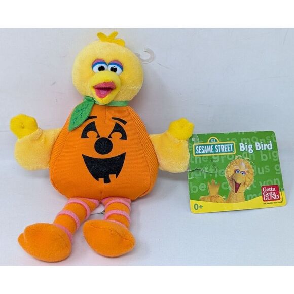 Vintage Gund‎ Sesame Street Big Bird Halloween Pumpkin Plush Costume 2010 NEW